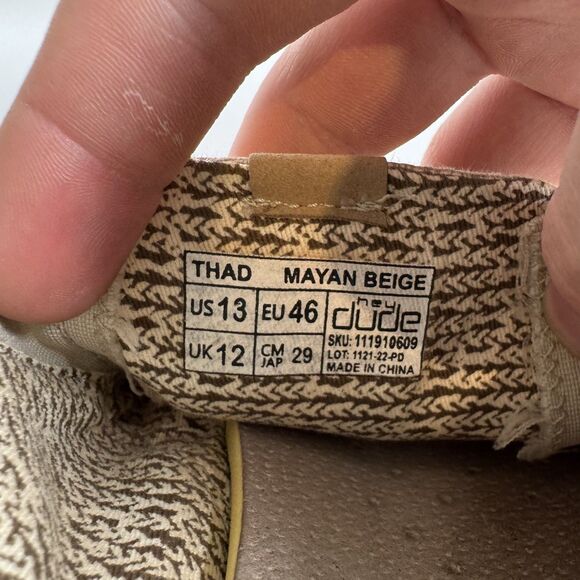 S Hey Dude Thad Mayan Slip on Loafer Sneakers Mens Size 13 Mayan Beige - Picture 8 of 8